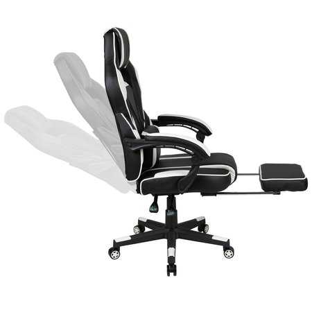 Flash Furniture Black Gaming Desk-Cup Holder/Reclining Chair Set BLN-X40RSG1031-WH-GG